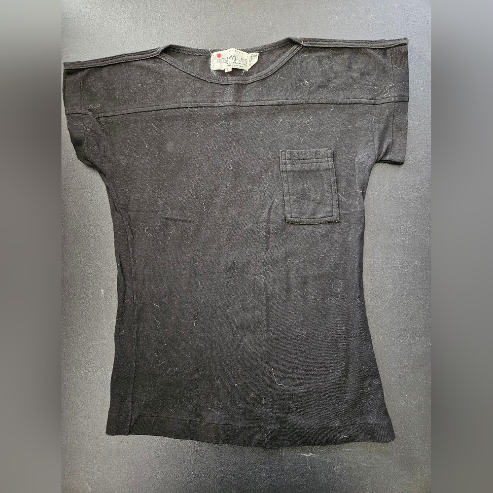 Vintage - 70's "Inspirations" Black Cotton  Top - NWOT